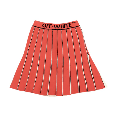 Off-White Pleated Mini Skirt 'Red/White'
