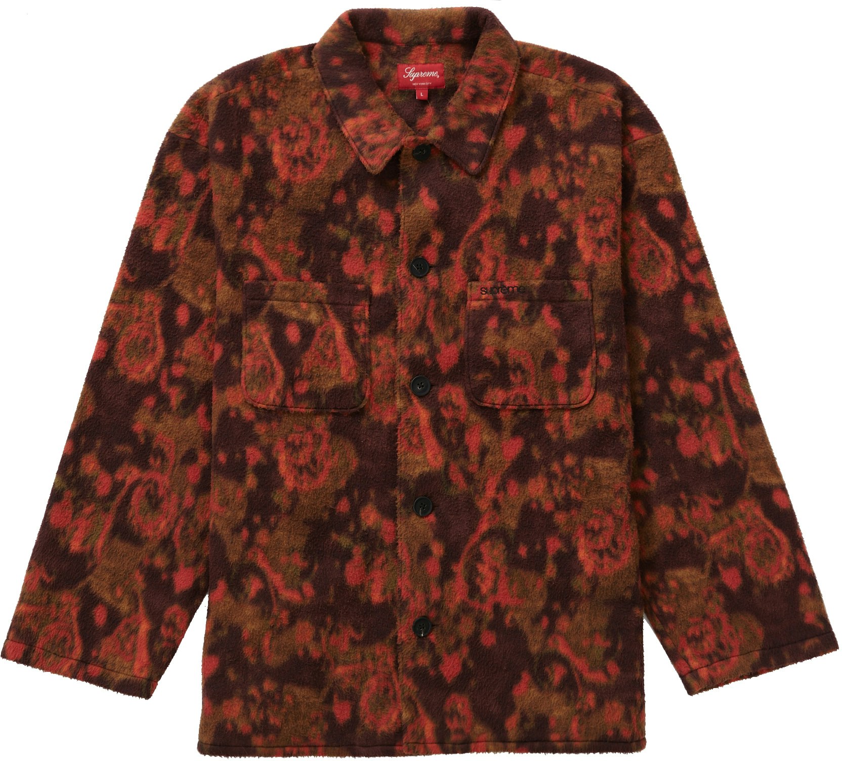 Supreme Paisley Fleece Shirt Red - Novelship