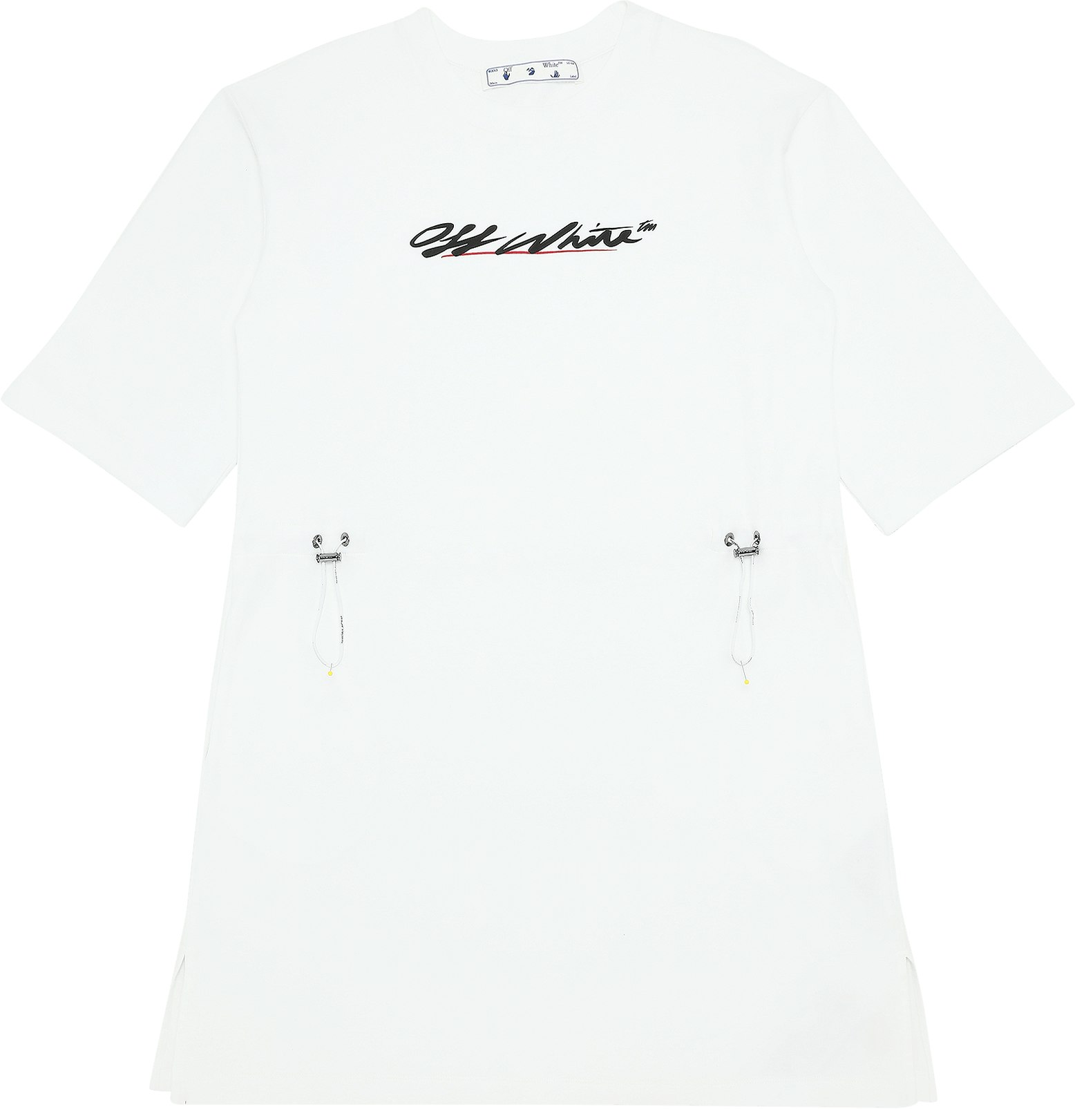 off-white-new-script-logo-coulisse-dress-white-black