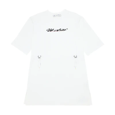 Off-White New Script Logo Coulisse Dress