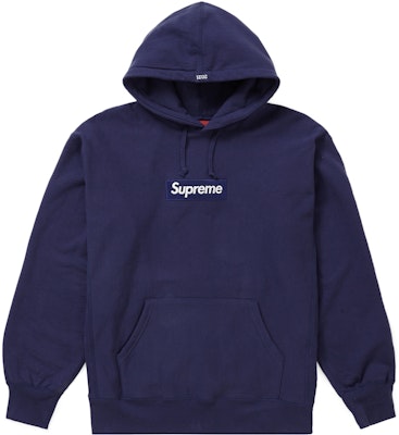 Supreme box logo hoodie ネイビー袖丈長袖