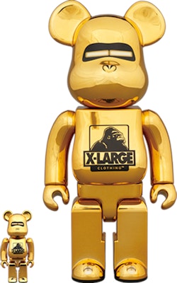 Bearbrick x Xlarge x Hajime Sorayama 100% & 400% Set 'Gold