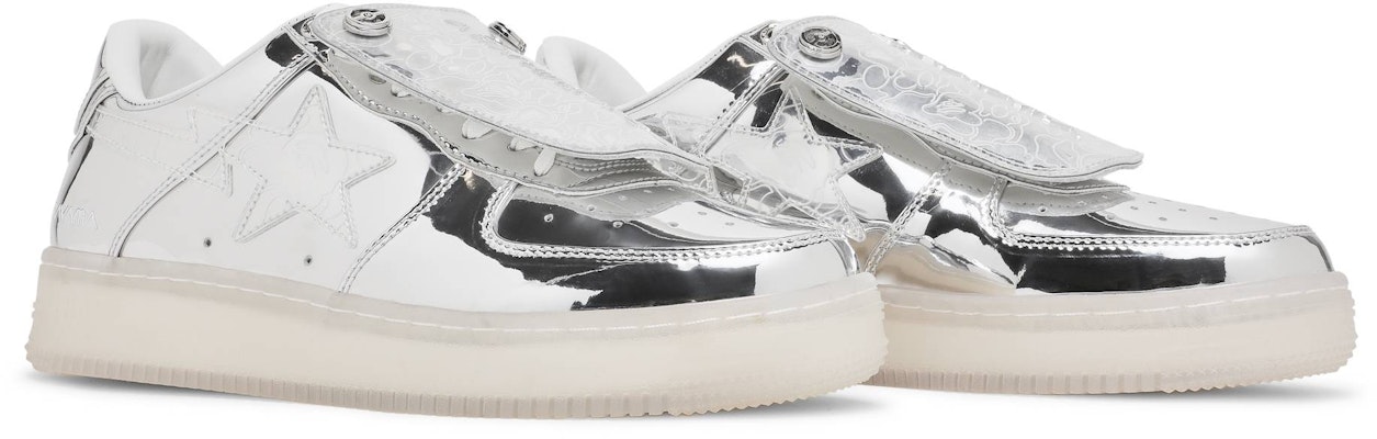 Hajime Sorayama x A Bathing Ape Bape Sta Low 'Silver' 1H23191950 SLV / 001FWH231950_SVR Cheap Hajime Sorayama x A Bathing Ape Bape Sta Low 'Silver' 1H23191950 SLV / 001FWH231950_SVR