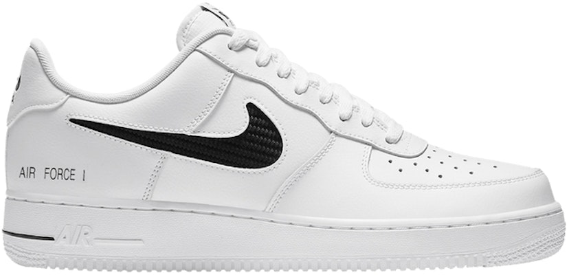 Nike air force 1 2025 white with black swoosh
