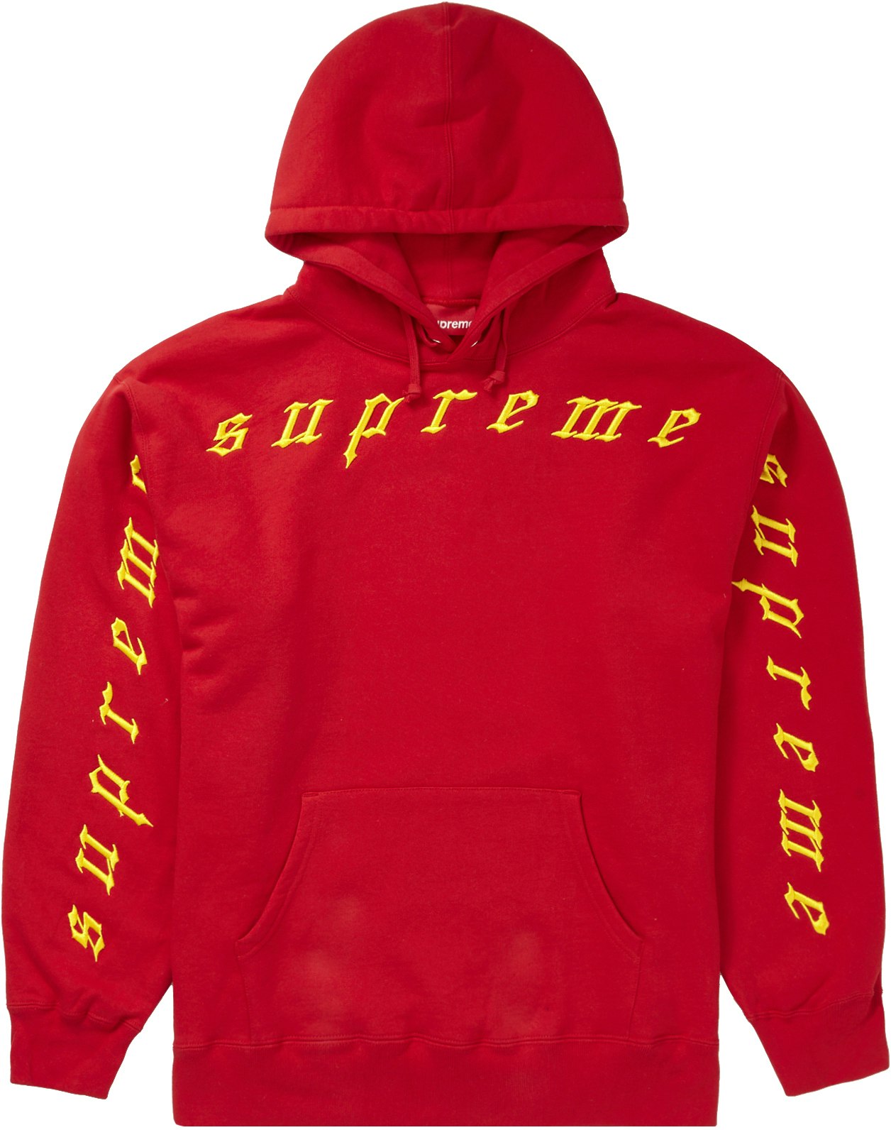 Supreme Raised Embroidery Hooded Sweatshirt Red - Novelship