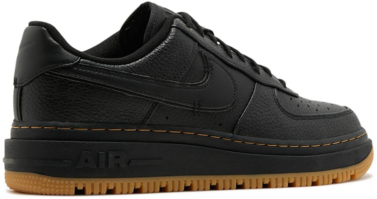 Nike air force 1 black leather gum sole Clearance