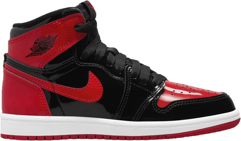 Preschool Air Jordan 1 Retro High OG Patent Bred AQ2664 063