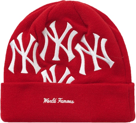 Supreme X New York Yankees X New Era Box Logo Beanie - Red
