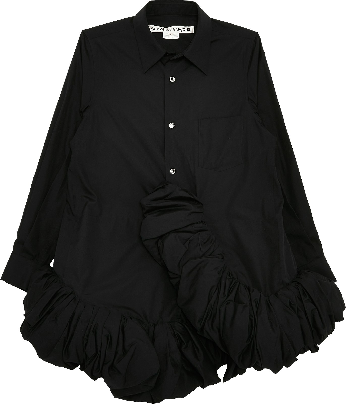 comme-des-garcons-ruffle-bottom-shirt-black