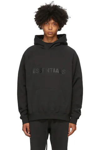 Fear of God ESSENTIALS 3D Silicon Applique Pullover Hoodie Dark Slate/Stretch Limo/Black