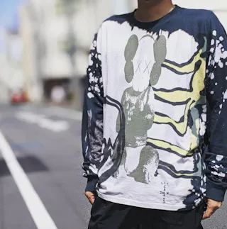 Travis Scott x KAWS For Fragment L/S Tee Multi Grey
