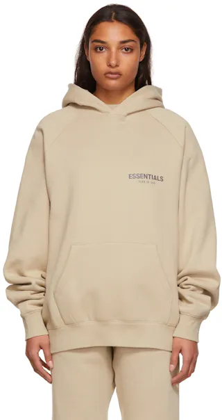 Fear of God ESSENTIALS SSENSE Exclusive Pullover Hoodie Linen Fear of God ESSENTIALS SSENSE Exclusive Pullover Hoodie Linen