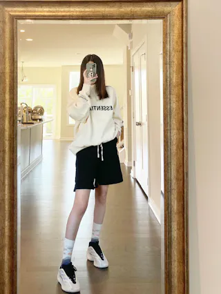 Fear of God ESSENTIALS 3D Silicon Applique Crewneck Buttercream