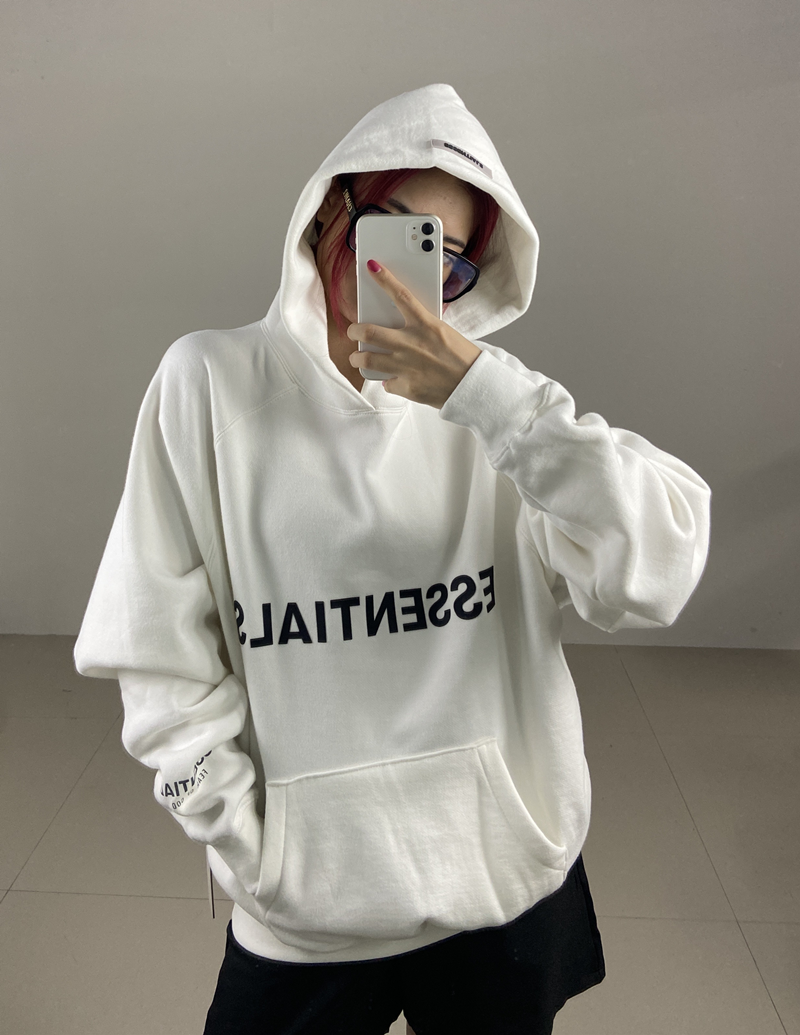 Fear Of God ESSENTIALS 3D Silicon Applique Pullover Hoodie White ...