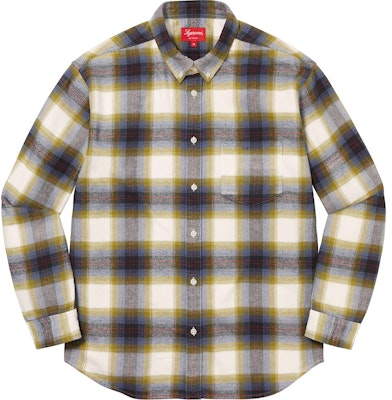 Buy Supreme Brushed Plaid Flannel Shirt Natural Novelship