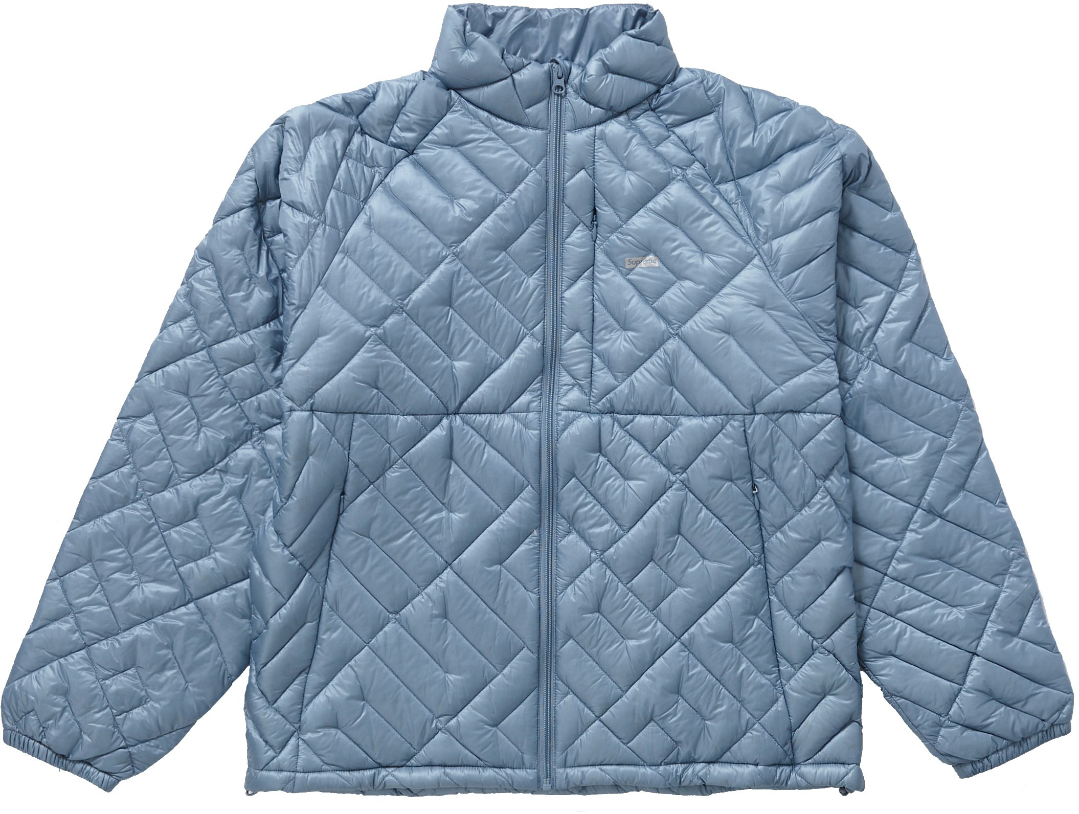 Supreme Spellout Quilted Lightweight Down Jacket Slate - Novelship
