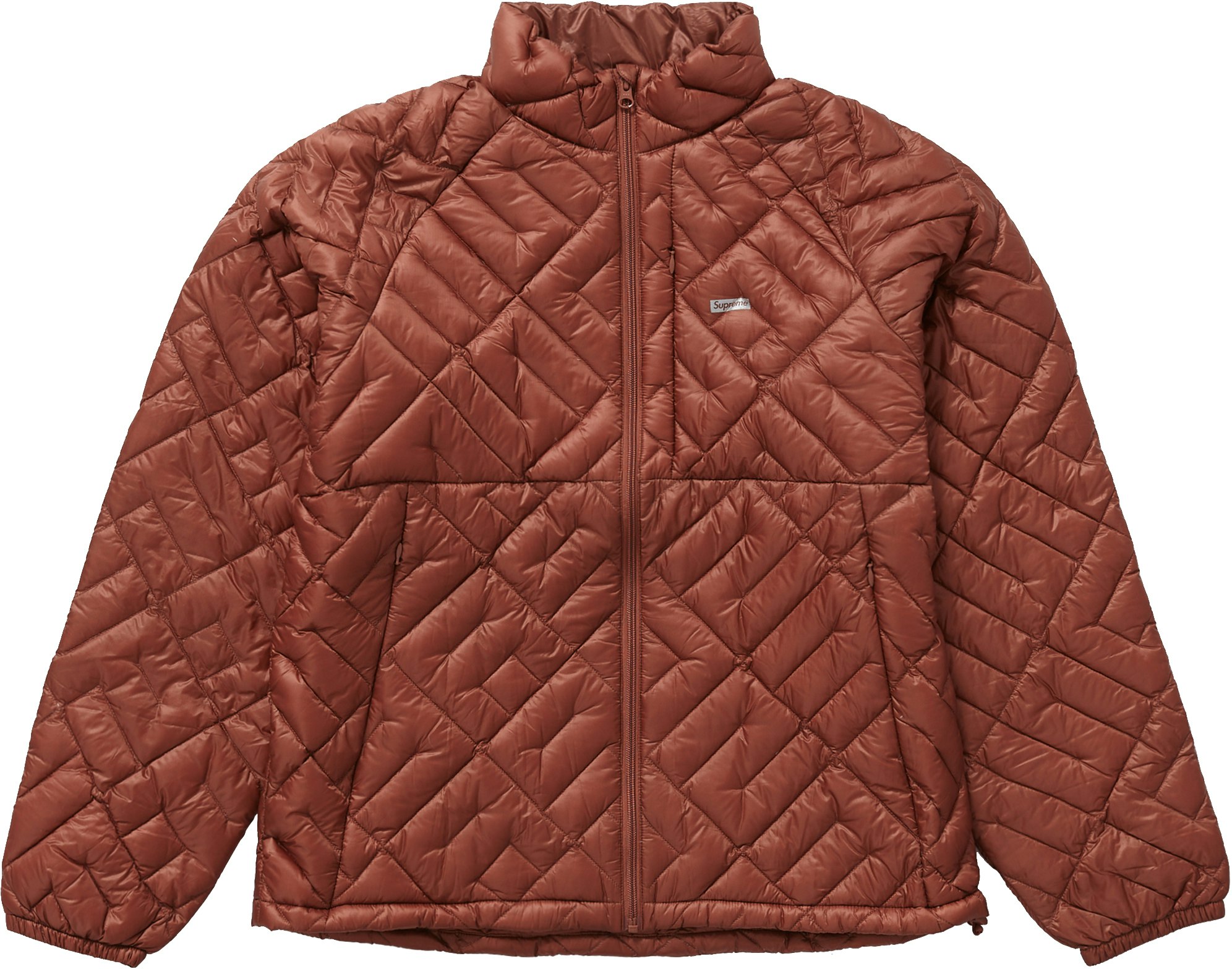 Supreme Spellout Quilted Lightweight Down Jacket Rust - Novelship