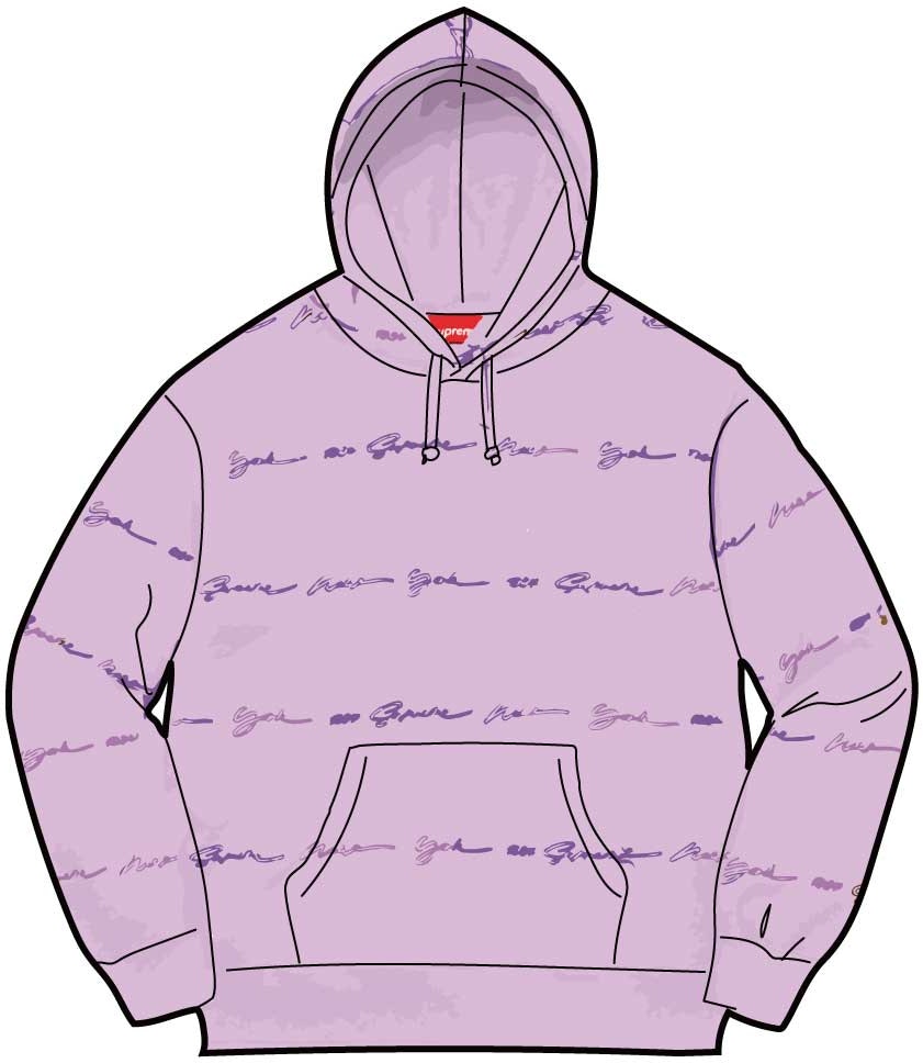 Supreme hoodie cursive sales