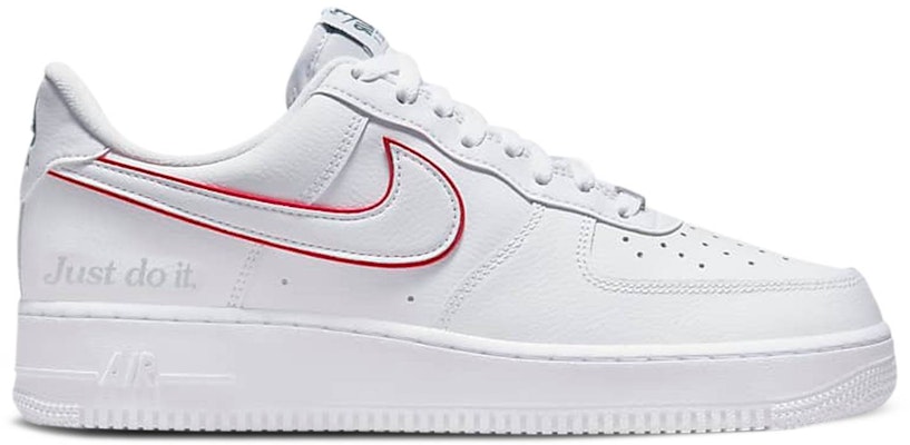 Nike Air Force 1 Low 'Just Do It White Noble Green Metallic Silver  University Red' DQ0791‑100