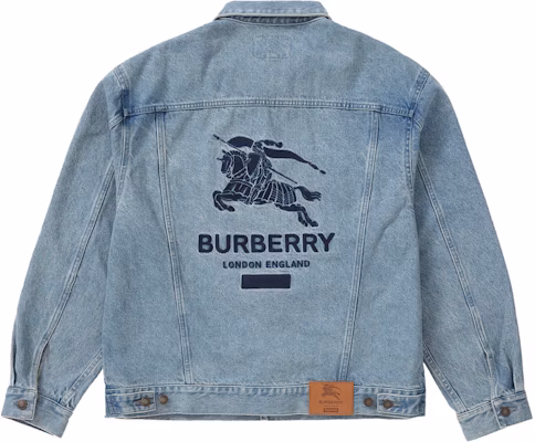 Buy Supreme x Burberry Denim Trucker Jacket 'Washed Blue Buy Supreme x Burberry Denim Trucker Jacket 'Washed Blue