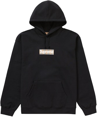 Supreme x Burberry Box Logo Hooded Sweatshirt 'Black' - Novelship
