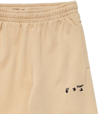 Off-White Logo Sweatpants 'Sand/Black' Lookbook Off-White Logo Sweatpants 'Sand/Black'