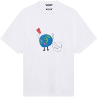 Balenciaga Love Earth Flatground Large Fit T-Shirt 'White' Balenciaga Love Earth Flatground Large Fit T-Shirt 'White'
