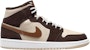 (W) Air Jordan 1 Mid 'Brown Fleece' Lelaki Coklat Fleece DO6699-200