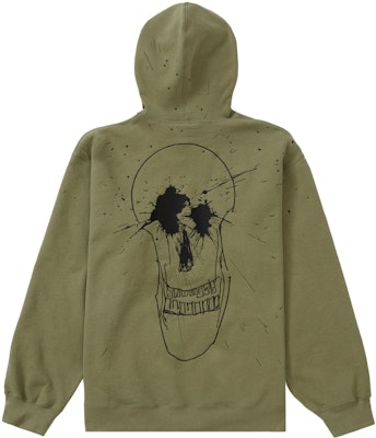 Supreme x Ralph Steadman Skull Hooded Sweatshirt 'Light Olive