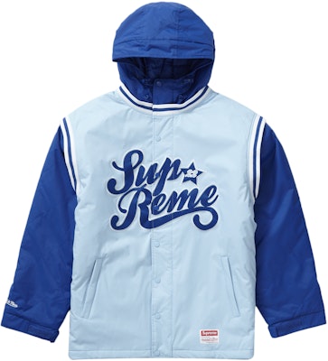 Supreme x Mitchell & Ness Quilted Sports Jacket 'Light Blue ...
