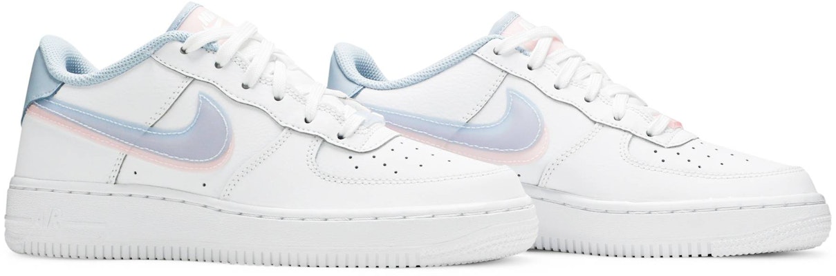 Nike Air Force 1 LV8 Double Swoosh Blue Pink shoes 