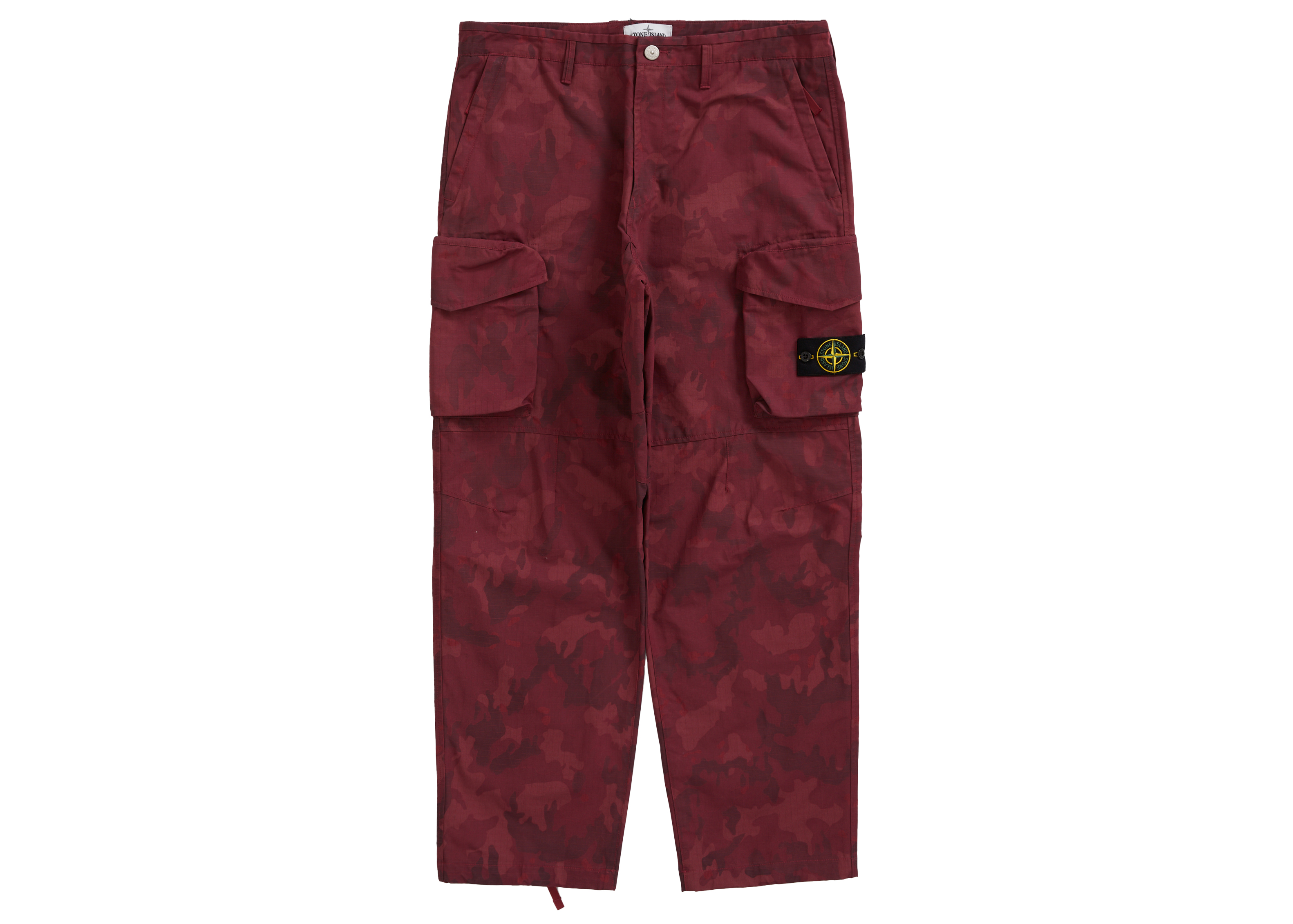 Supreme x Stone Island Reactive Ice Camo Ripstop Cargo Pant Red - Novelship