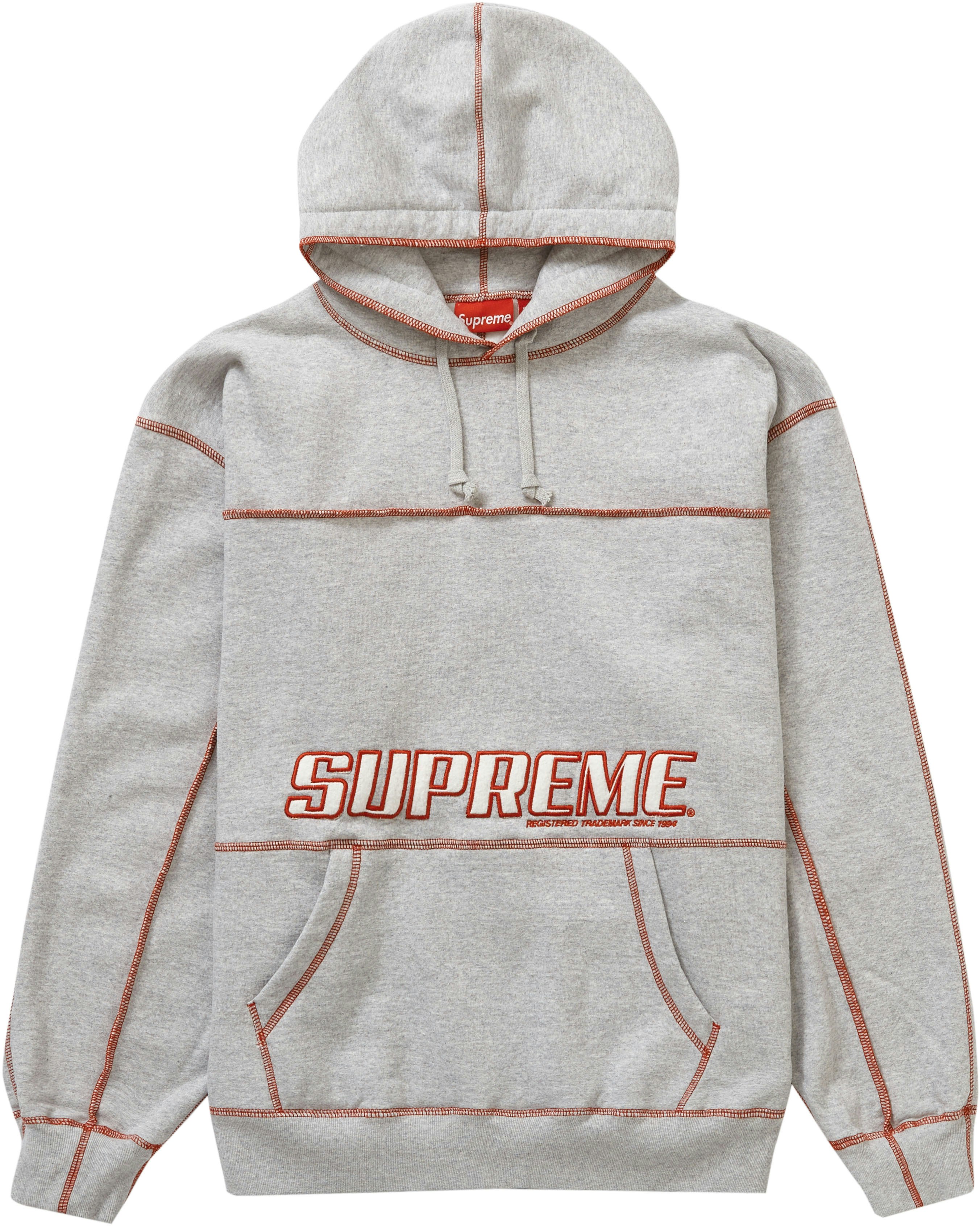 Supreme Coverstitch Hooded Sweatshirt 'Heather Grey' - Novelship