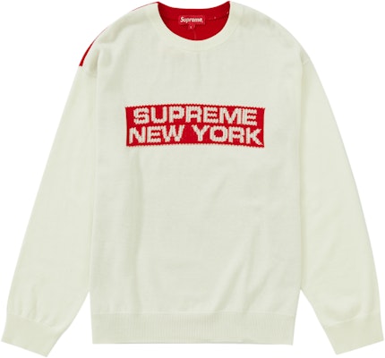 Supreme 2‑Tone Sweater 'White' - Novelship