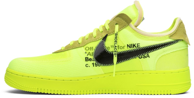 Off-White X Nike Air Force 1 “Volt  Nike shoes, Sneakers men fashion,  Sneakers fashion