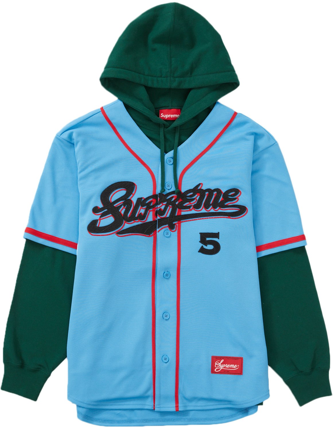 オフホワイト[新品,未使用]  supreme baseball jersey hooded