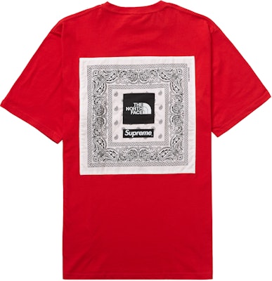 Supreme x The North Face Bandana Tee Red -