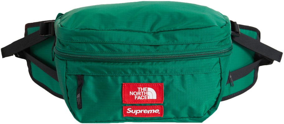Supreme North Face leather Waist Bag 緑