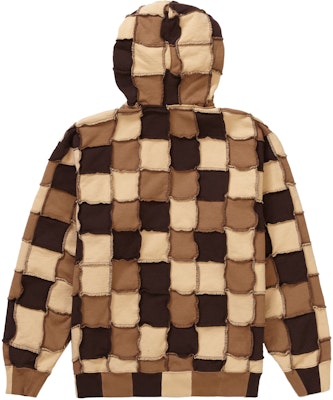 Buy Supreme Reverse Patchwork Zip Up Hooded Sweatshirt Brown Buy Supreme Reverse Patchwork Zip Up Hooded Sweatshirt Brown