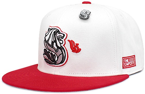 the-cap-city-merlion-2-tone-snapback-vanilla-red
