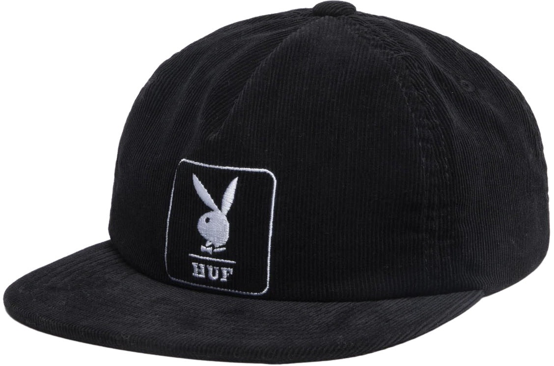 huf-x-playboy-corduroy-5-panel-cap-black