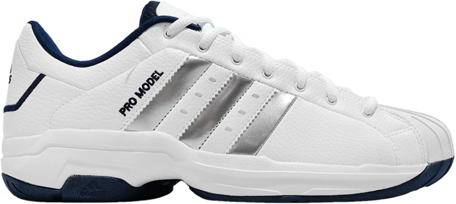 adidas Pro Model 2G Low White Silver Metallic Navy H68051