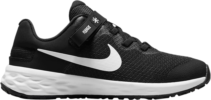 Preschool Nike Revolution 6 FlyEase Black White DD1114 003