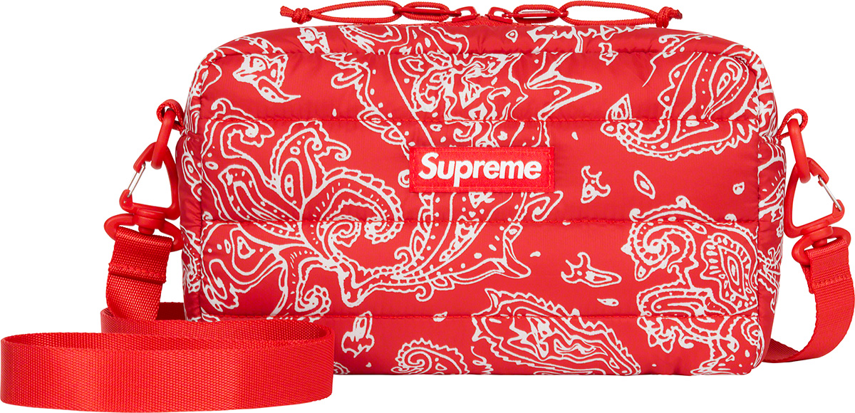 Supreme Puffer Side Bag (FW22) 'Red Paisley'