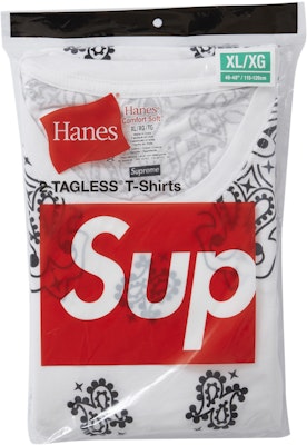 Supreme Hanes Bandana Tagless Tees (2 Pack) White - Novelship