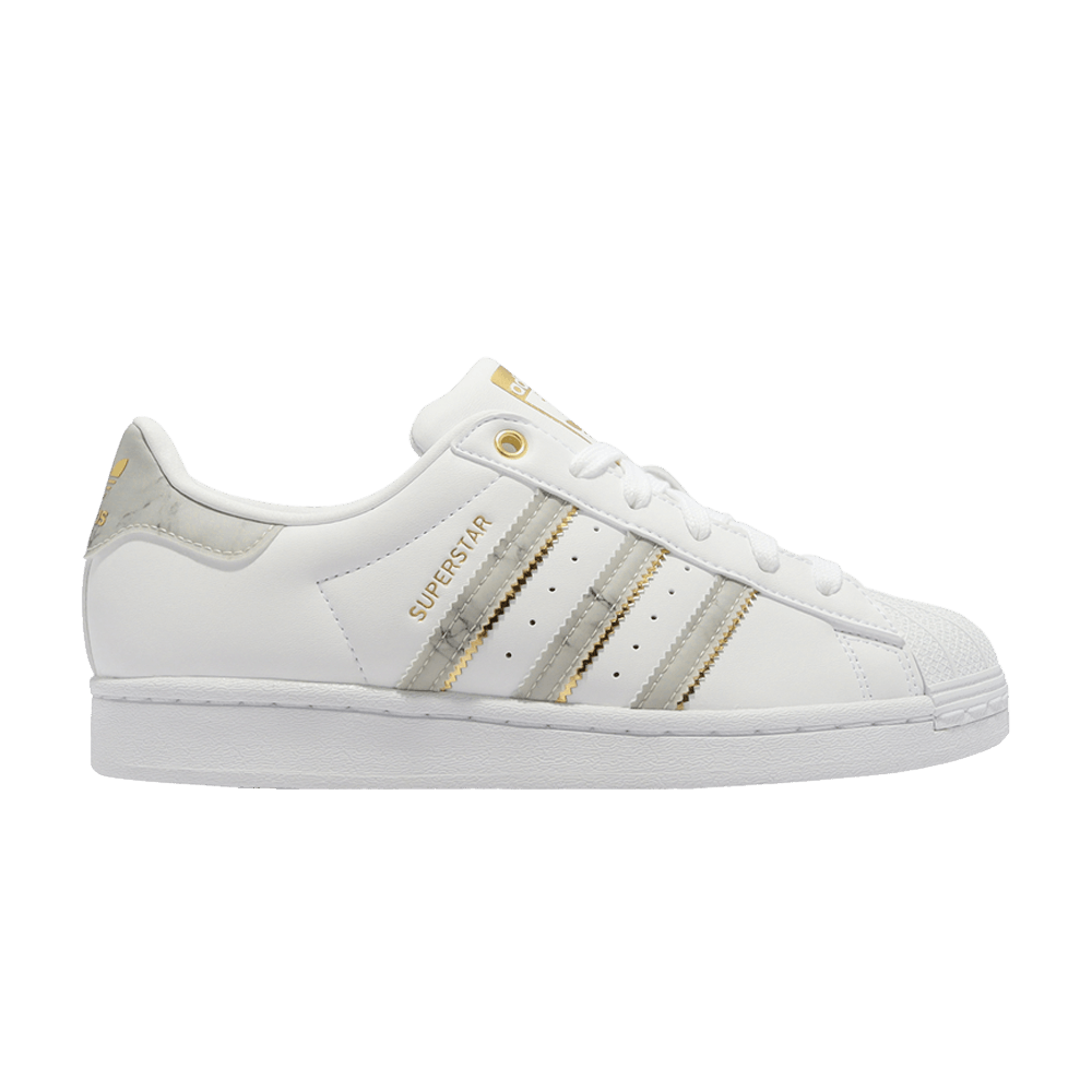 adidas superstar white gold womens