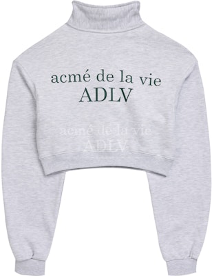 acmé de la vie A Logo Emblem Patch Crop Top Pullover Sweatshirt Melange Order acmé de la vie A Logo Emblem Patch Crop Top Pullover Sweatshirt Melange