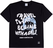 acmé de la vie x Smiley® Travel That Begins Short Sleeve T-shirt Black acmé de la vie x Smiley® Travel That Begins Short Sleeve T-shirt Black