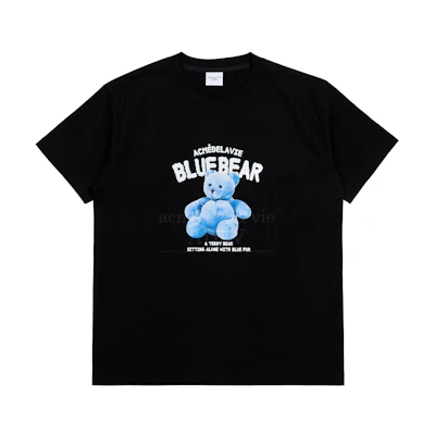 ADLV Blue Teddy Bear Short Sleeve T-shirt Black