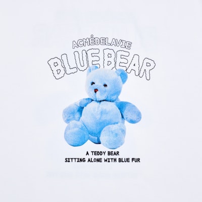 acmé de la vie Blue Teddy Bear Short Sleeve T-shirt White Lookbook acmé de la vie Blue Teddy Bear Short Sleeve T-shirt White